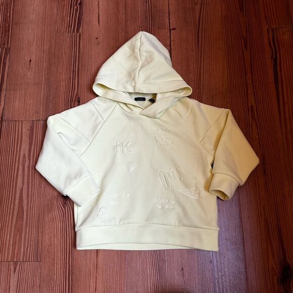 IKKS yellow embossed surf hoodie sweatshirt SIZE 4 - Picture 4 of 6